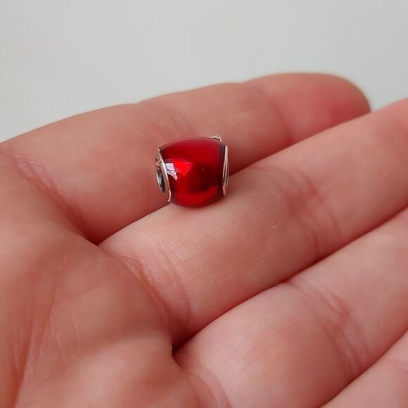 925 Sterling Silver Apple Charm - Picture 4 of 7